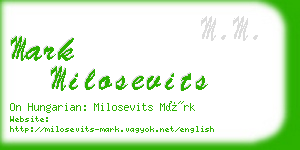 mark milosevits business card